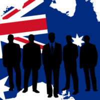 Australia with 5 silhouettes