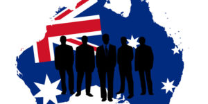 Australia with 5 silhouettes